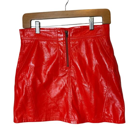 Fiorucci Berty Vinyl Jacket and Vinly Mini Skirt Set Matching Orange Outfit 2pc - Picture 3 of 10